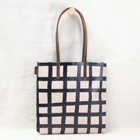 Image 1 of Grid Soft Tote black and brown