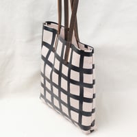 Image 5 of Grid Soft Tote black and brown