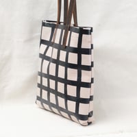 Image 4 of Grid Soft Tote black and brown