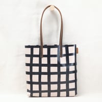 Image 3 of Grid Soft Tote black and brown