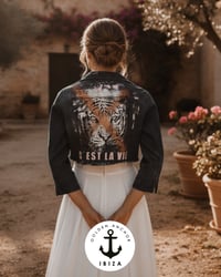 Image 1 of Copy of BUTTERFLY  ✘ JEANSJACKE ✘ IBIZA PRINT  ✘ VINTAGE  ✘ UPCYCLED 1 1