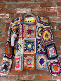 Image 1 of 036 - Medium - Granny Square Blue Orange