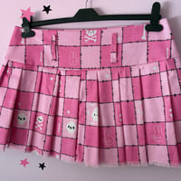 Image 1 of Pink Check Pleated Skirt (UK12) -discounted, small flaws.