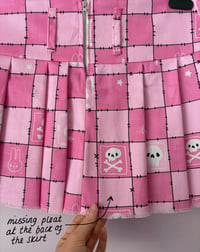 Image 3 of Pink Check Pleated Skirt (UK12) -discounted, small flaws.