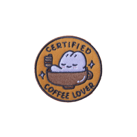 Image 1 of certified coffee lover pin