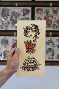 Smoking Lady, Rose and Boat