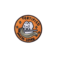 Image 1 of certified pasta lover pin