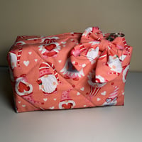 Image 3 of Gnome Mail | Quilted Zipper Pouch with Bow | Handmade Cotton C...