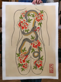 Snake & Peonies Backpiece
