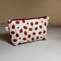 Fresh Strawberries | Small Cosmetic Bag | Pencil Case | Travel Organizer