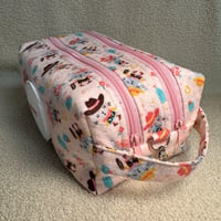 Image 4 of Kitty Cowgirl | Handmade Quilted Wipes & Diapers Bag | Baby Essentials Organizer