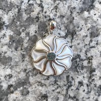 Image 2 of Mother of Pearl Chile temple Bahá'í Pendant Sterling Silver