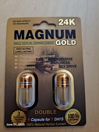 Image 1 of Magnum 24K Male Enhancement Gold capsules 24 Free Gift 100% Natural Herbal Extract AUTHENTIC