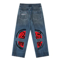 Image 2 of Vintage Wash Baggy Denim Jeans
