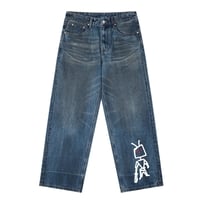Image 1 of Vintage Wash Baggy Denim Jeans