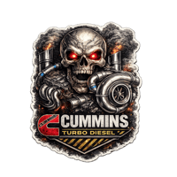 Cummins Turbo Diesel Skull – Premium Vinyl Sticker (3")