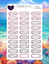 Image 5 of Day of the Week and Number Burst Planner Sticker O Font