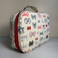 Image 1 of Bows  Quilted Makeup Bag
