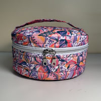 Image 1 of Purple & Orange Butterflies | Handmade Zippered Storage Bin | Crafts & Travel 