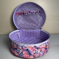 Image 3 of Purple & Orange Butterflies | Handmade Zippered Storage Bin | Crafts & Travel 