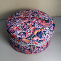 Image 2 of Purple & Orange Butterflies | Handmade Zippered Storage Bin | Crafts & Travel 