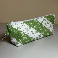 Image 1 of Green Bows Quilted Pencil Case