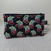 Image 2 of Cherries Quilted Zipper Pouch | iPhone Case