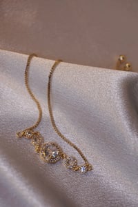 Image 1 of Diamond Circle Bracelet 14k Gold Plated 