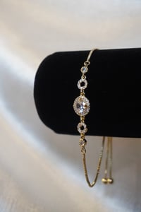 Image 2 of Diamond Circle Bracelet 14k Gold Plated 