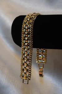 Image 2 of Heavy Link Bracelet 14k Gold Plated 