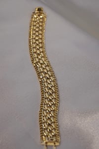 Image 1 of Heavy Link Bracelet 14k Gold Plated 
