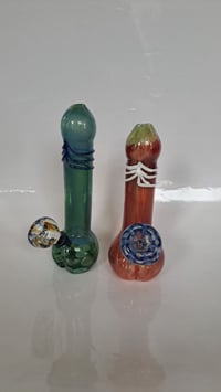 Hand blown glass penis shaped collectible pipe