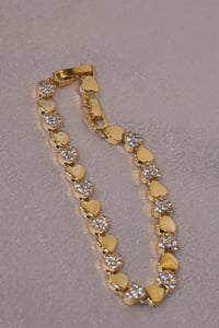 Image 1 of Gold Heart Bracelet 14k Gold Plated 