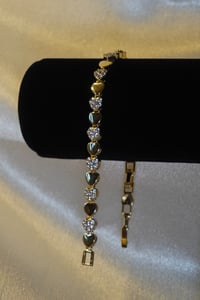Image 2 of Gold Heart Bracelet 14k Gold Plated 
