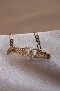 Image 1 of Virgin Mary Heart Bracelet 14k Gold Plated 