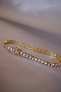 Image 1 of Tennis Bracelet 14k Gold Plated 