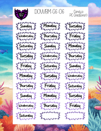 Image 7 of Day of the Week and Number Burst Planner Sticker O Font