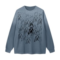 Image 1 of Blue Gradient Vintage Washed Long Sleeve Tee 