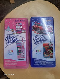 Image 1 of 2010 Zooth Hello Kitty or Hot Wheels Powered Tooth Brush set NEW