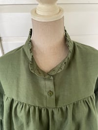 Image 1 of The Claudia Olive Linen Top