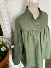 Image 2 of The Claudia Olive Linen Top