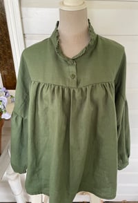 Image 3 of The Claudia Olive Linen Top