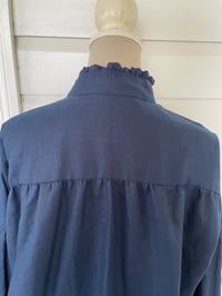 Image 3 of The Claudia Navy Linen Top