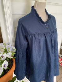 Image 4 of The Claudia Navy Linen Top