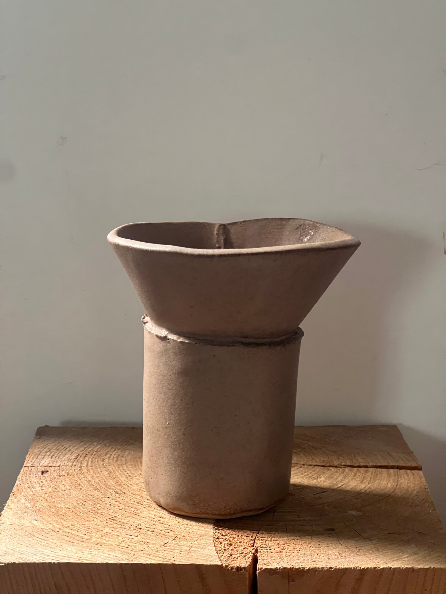 Image of Beige Funnel Vase