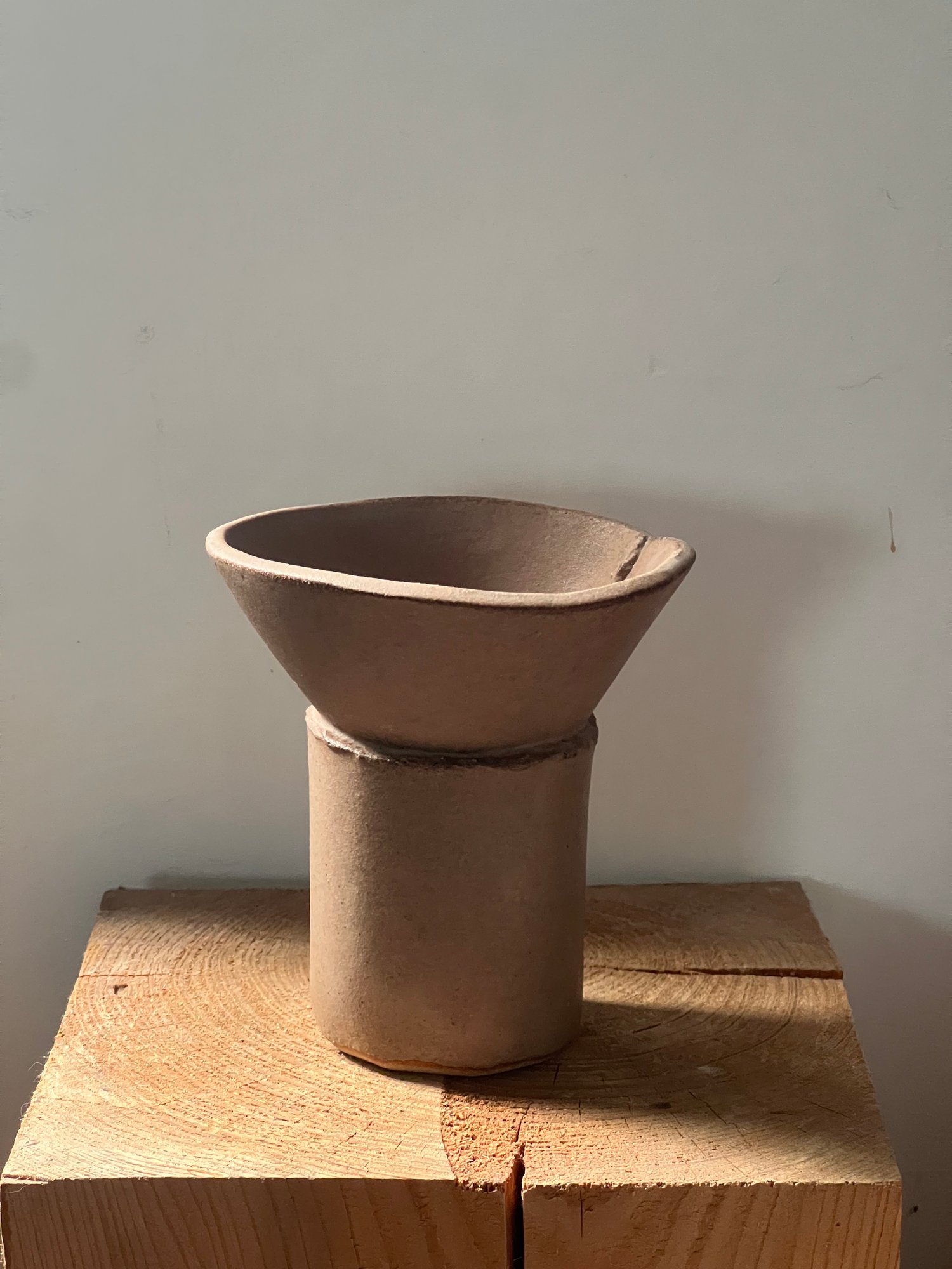 Image of Beige Funnel Vase