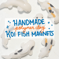 Image 1 of Handmade Polymer Clay Koi Fish Magnet 