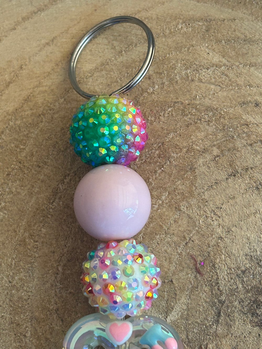 Image of Multi coloured heart keyring