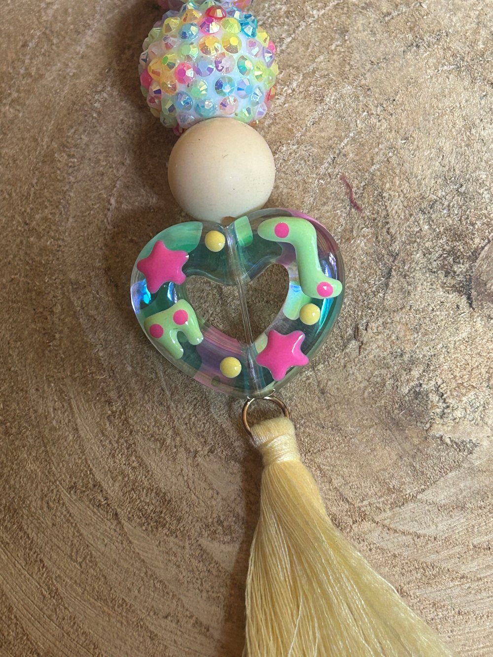 Image of Multi coloured heart keyring