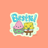 Bestie Sponge and Starfish Sticker